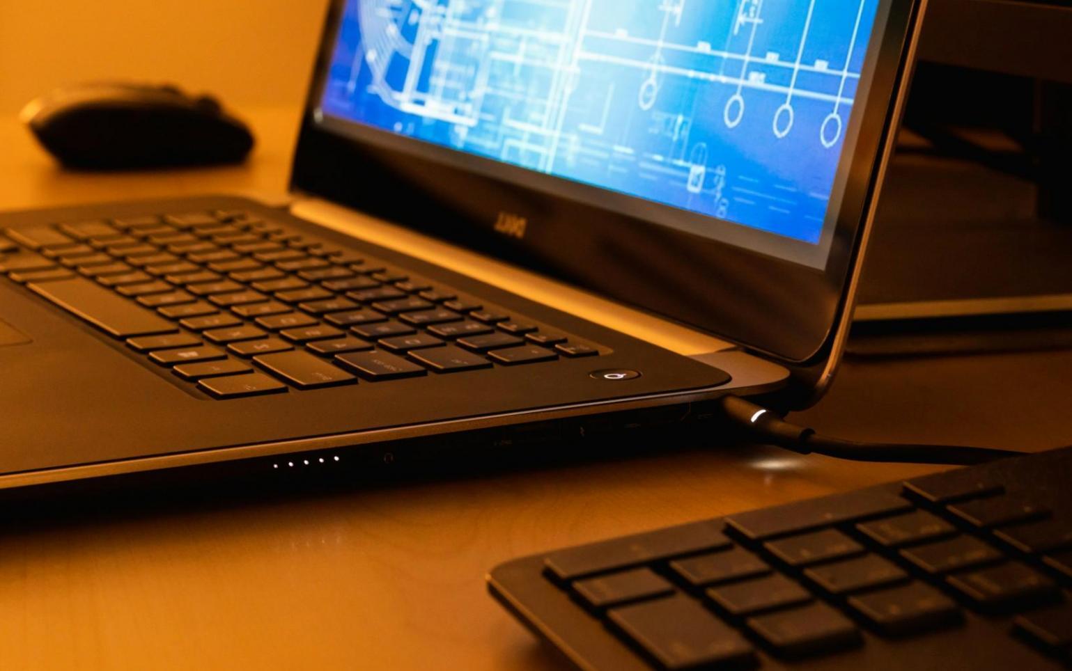 Server room with organized network systems and monitoring equipment